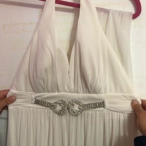 White chiffon long dress